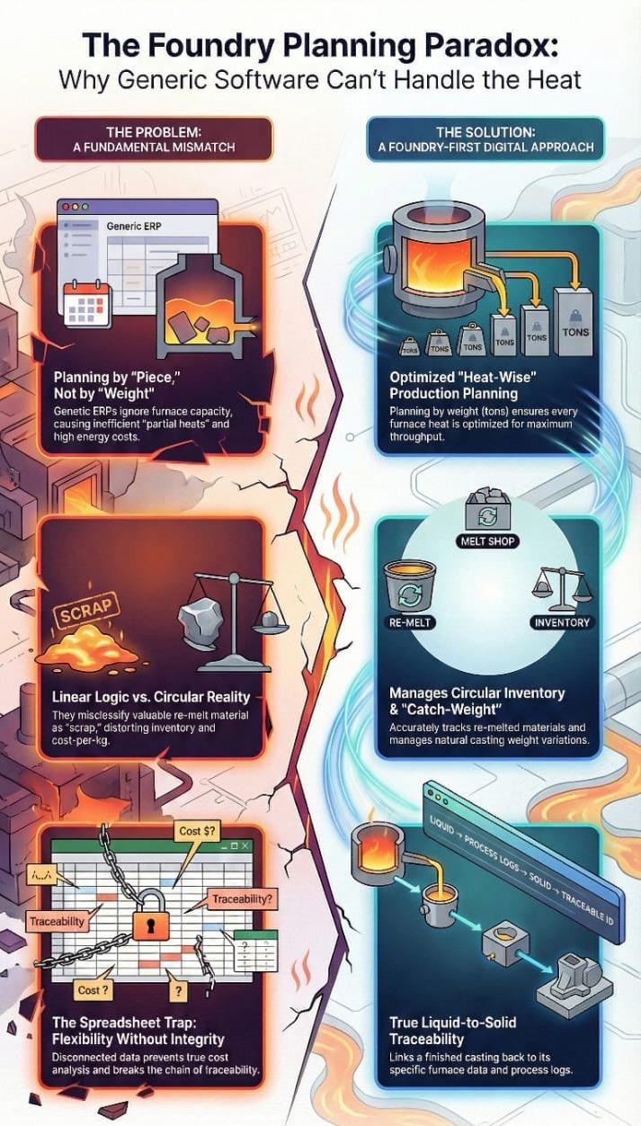 Beyond the Surface: Why Generic ERP Logic Collapses in Foundry Operations - Cover Image